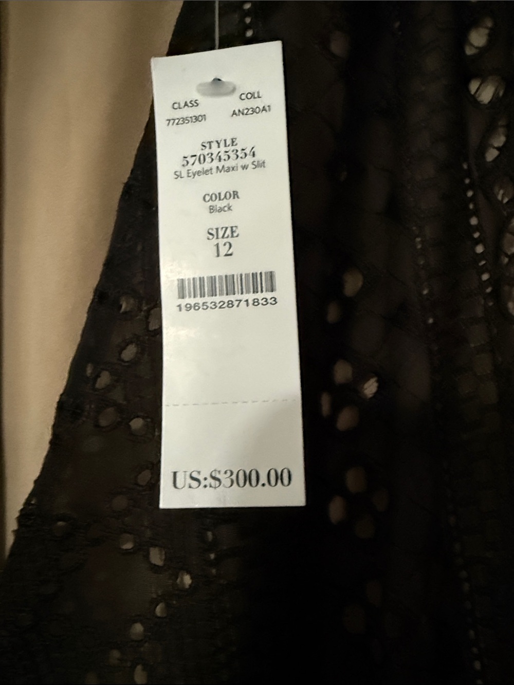 White House Black Market Black Eyelet Maxi Dress - Picture 12 of 12